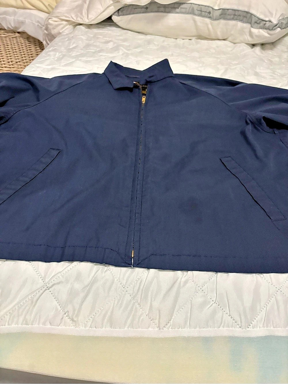 London Fog Calibre Cloth Harrington Jacket Blue Medium